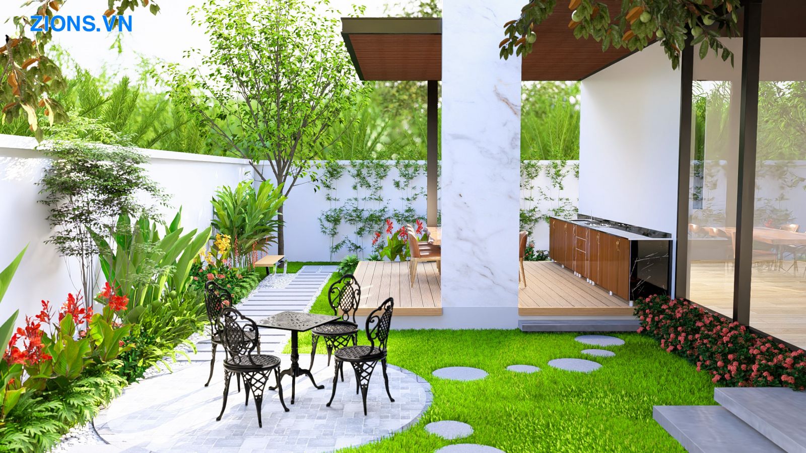 Thiết kế sân vườn đẹp